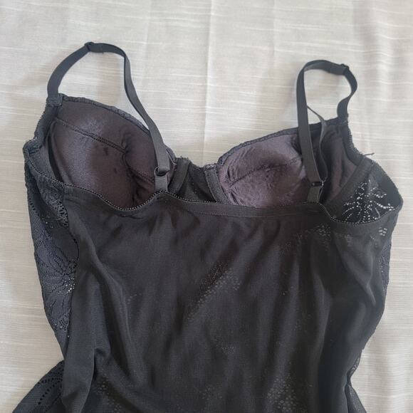 Fredericks of Hollywood Black Teddy Slip Lace Medium Nightie Grunge Whimsygoth - Picture 11 of 16